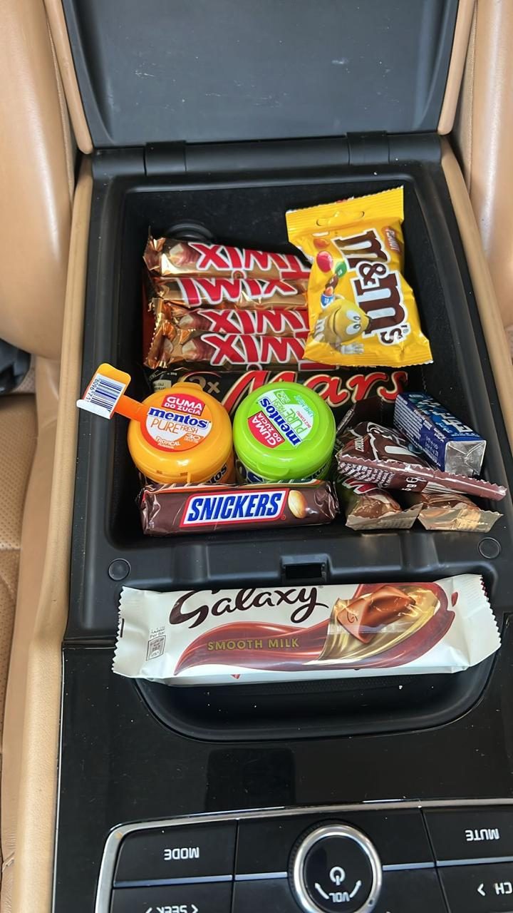 Chocolate, sweets and drinks served on board