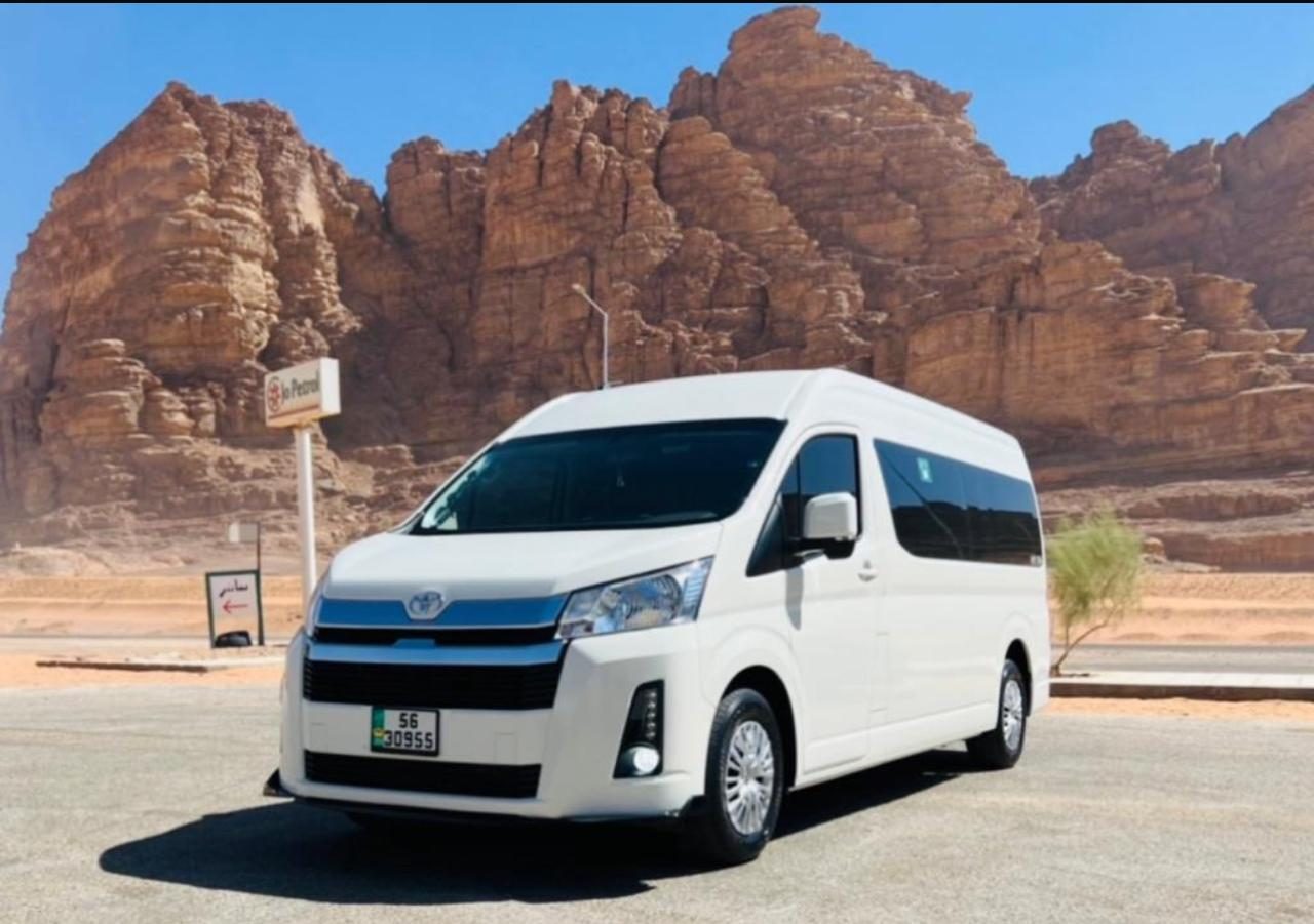 Toyota Hiace van for group tours in Wadi Rum, Jordan